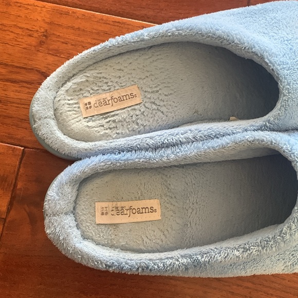 Dearfoams Signature Blue Chenille memory foam Women’s Slipper Bundle Size 9/10 - Picture 13 of 15